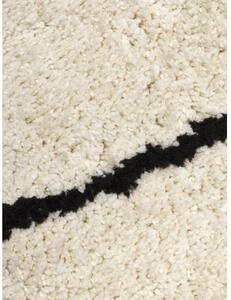 Ručně všívaný kulatý koberec s vysokým vlasem Naima