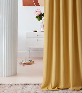 Room99 Hotový závěs na kroužcích Zatemňovací LAUREL Jednobarevný Barva: Světle béžová, Velikost: 140 x 250 cm