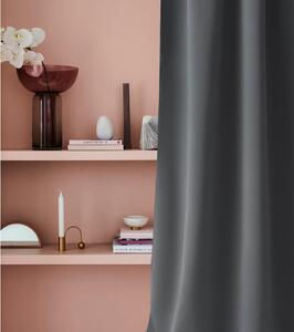 Room99 Hotový závěs na kroužcích Zatemňovací LAUREL Jednobarevný Barva: Světle šedá, Velikost: 140 x 280 cm
