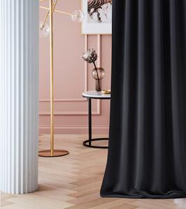 Room99 Hotový závěs na kroužcích Zatemňovací LAUREL Jednobarevný Barva: Černá, Velikost: 140 x 250 cm