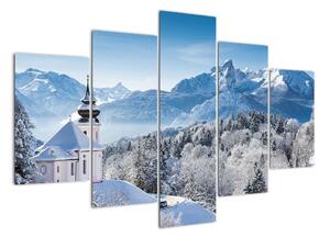 Kostel v horách - obraz zimní krajiny (150x105cm)