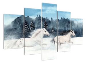 Obraz běžících koní (150x105cm)