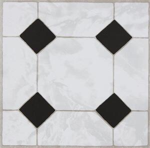 Vinylové samolepící podlahové čtverce Classic 274-5046, rozměr 30,5 cm x 30,5 cm, mozaika černobílá, D-C-HOME