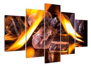 Obraz ledových kostek v ohni (150x105cm)