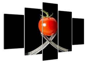 Obraz - rajče s vidličkami (150x105cm)