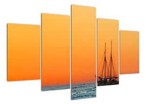 Plachetnice na moři - moderní obraz (150x105cm)
