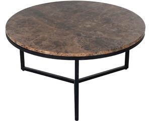 Hnědý mramorový konferenční stolek Richmond Orion 60 cm