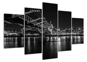 Černobílý obraz mostu (150x105cm)