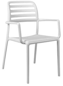 Nardi Bílá plastová zahradní židle Costa s područkami