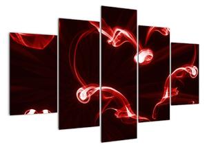 Abstraktní obraz - červené srdce (150x105cm)