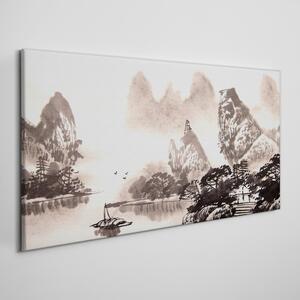 Obraz na plátně Obraz na plátně Čínské inkoustové lodě