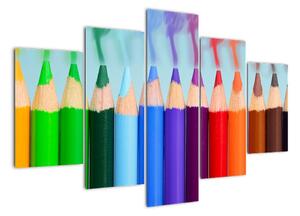 Obraz barevných pastelek (150x105cm)