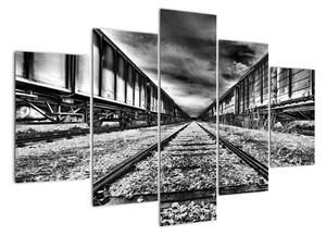 Železnice, koleje - obraz na zeď (150x105cm)