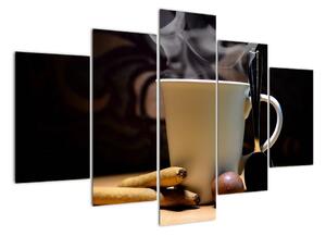 Obraz do kuchyně - šálek s kávou (150x105cm)