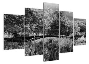 Černobílý most - obraz (150x105cm)
