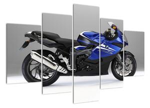 Obraz modrého motocyklu (150x105cm)