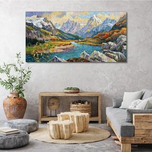 Obraz na plátně Obraz na plátně Hory říční les