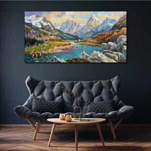 Obraz na plátně Obraz na plátně Hory říční les