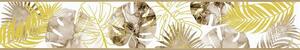 Samolepící bordura B 83-33-02, rozměr 5 m x 8,3 cm, monstera a palmové listy hnědo-okrové, IMPOL TRADE