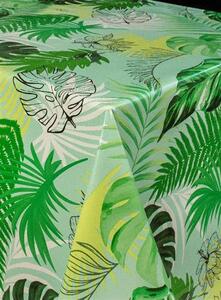 Ubrus PVC 5742610 palmové listy a monstery zelené metráž, 20 m x 140 cm, IMPOL TRADE