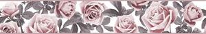Samolepící bordura B 83-31-03, rozměr 5 m x 8,3 cm, růže růžovo-šedé, IMPOL TRADE