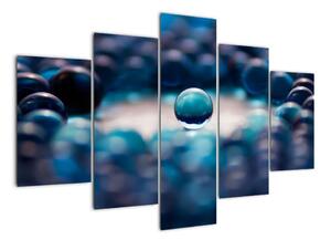 Obraz modré skleněné kuličky (150x105cm)