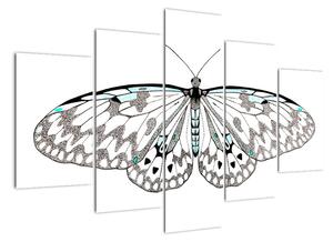 Černobílý motýl (150x105cm)