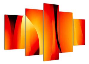Oranžový abstraktní obraz (150x105cm)