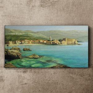 Obraz na plátně Obraz na plátně Mořské město hory