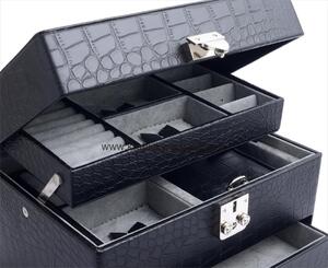 Luxusní třípatrová černá šperkovnice SP-577/A25 (POŠTOVNÉ ZDARMA!)