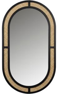 White Label Černé kovové závěsné zrcadlo WLL AIDA 96 x 56 cm