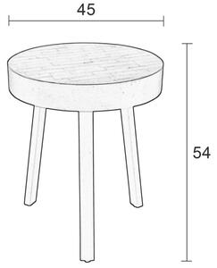 White Label Černý teakový odkládací stolek WLL Suri 45 cm