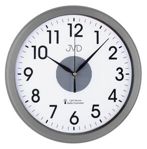 JVD Rádiem řízené nástěnné hodiny JVD RH692.4 (stříbrné hodiny se senzorem podsvícení)