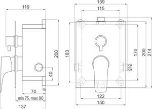 Novaservis Titania Nice Podomítková baterie+box 2 vývody BOX97051R,0