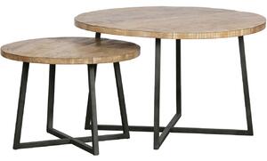 Hoorns Set dvou mangových konferenčních stolků Slein 55/78 cm