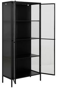 Scandi Černá kovová vitrína Renna 180 x 80 cm