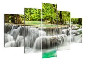 Obraz lesních vodopádů (150x105cm)