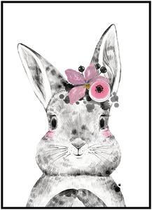 Plakát Zajíček Rozměr plakátu: A4 (21 x 29,7 cm), Varianta zajíčka: Zajíček s kytičkou