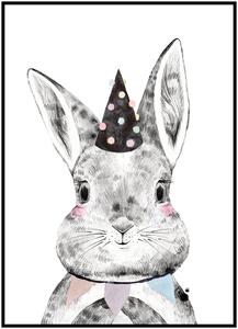 Plakát Zajíček Rozměr plakátu: 30 x 40 cm, Varianta zajíčka: Zajíček s kytičkou