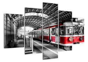 Vlakové nádraží - moderní obraz (150x105cm)