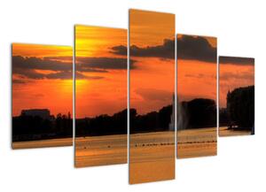 Západ slunce na vodě - obraz na stěnu (150x105cm)