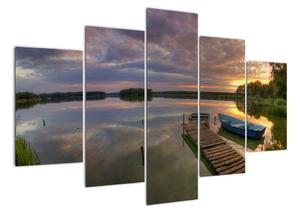 Obrázek jezera se západem slunce (150x105cm)