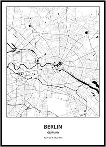 Plakát Mapa města (více variant měst) Rozměr plakátu: A4 (21 x 29,7 cm), Město: Paris