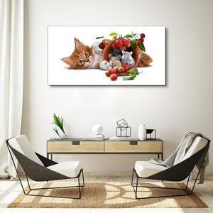 Obraz na plátně Obraz na plátně Obrázek skleněné zvířata kočka krysí ovoce