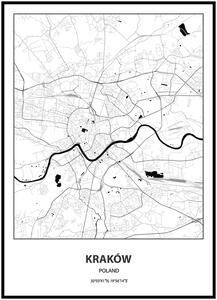 Plakát Mapa města (více variant měst) Rozměr plakátu: 30 x 40 cm, Město: Kraków