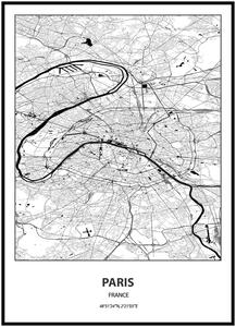 Plakát Mapa města (více variant měst) Rozměr plakátu: 30 x 40 cm, Město: Paris