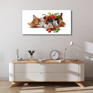 Obraz na plátně Obraz na plátně Obrázek skleněné zvířata kočka krysí ovoce