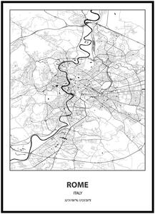 Plakát Mapa města (více variant měst) Rozměr plakátu: A4 (21 x 29,7 cm), Město: Paris