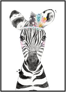 Plakát Zebra Rozměr plakátu: A4 (21 x 29,7 cm), Varianta zebry: Zebra s bublinou