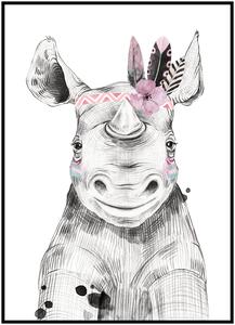 Plakát Nosorožec Rozměr plakátu: A4 (21 x 29,7 cm), Varianta nosorožce: Nosorožec indián